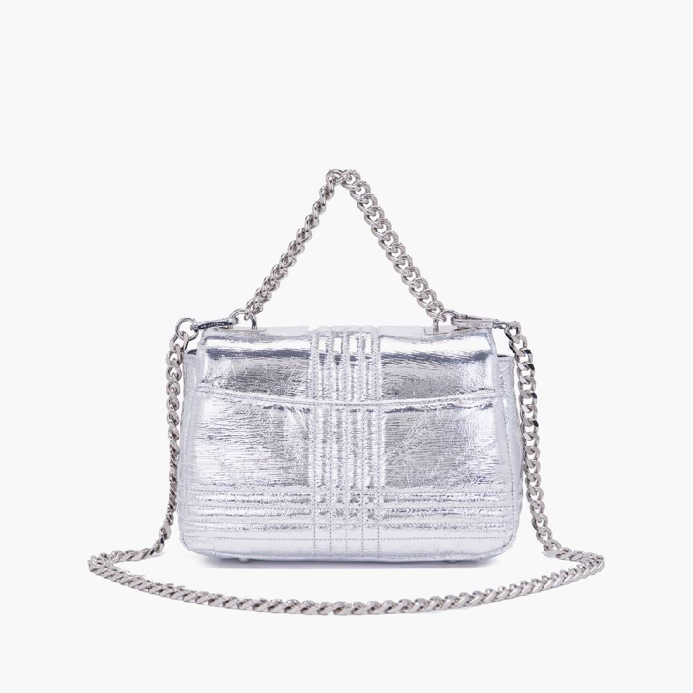La Carrie BORSA A MANO SHINY SILVER Offerta