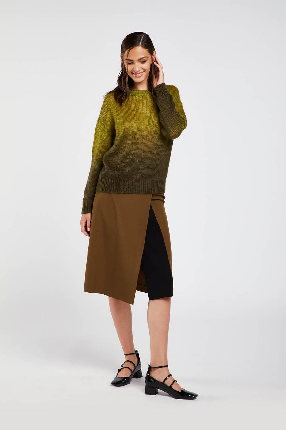 Piazza Sempione Gonna portafoglio di lana stretch Shopping Online