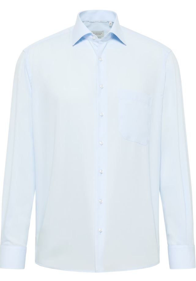 Eterna Camicia celeste eterna comfort fit in popeline no stiro Promozione Limitata
