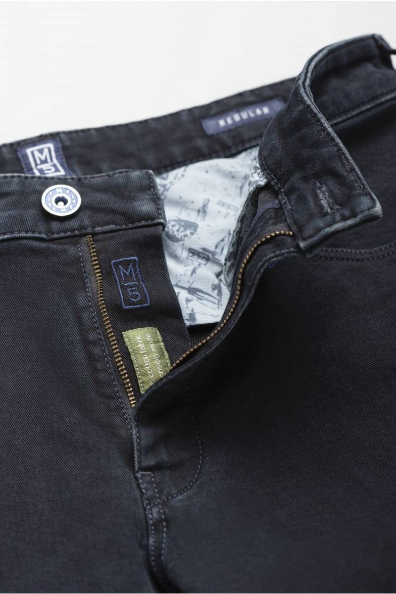 Meyer Jeans blu stone washed regular fit denim stretch bio m5 Vendita Economica