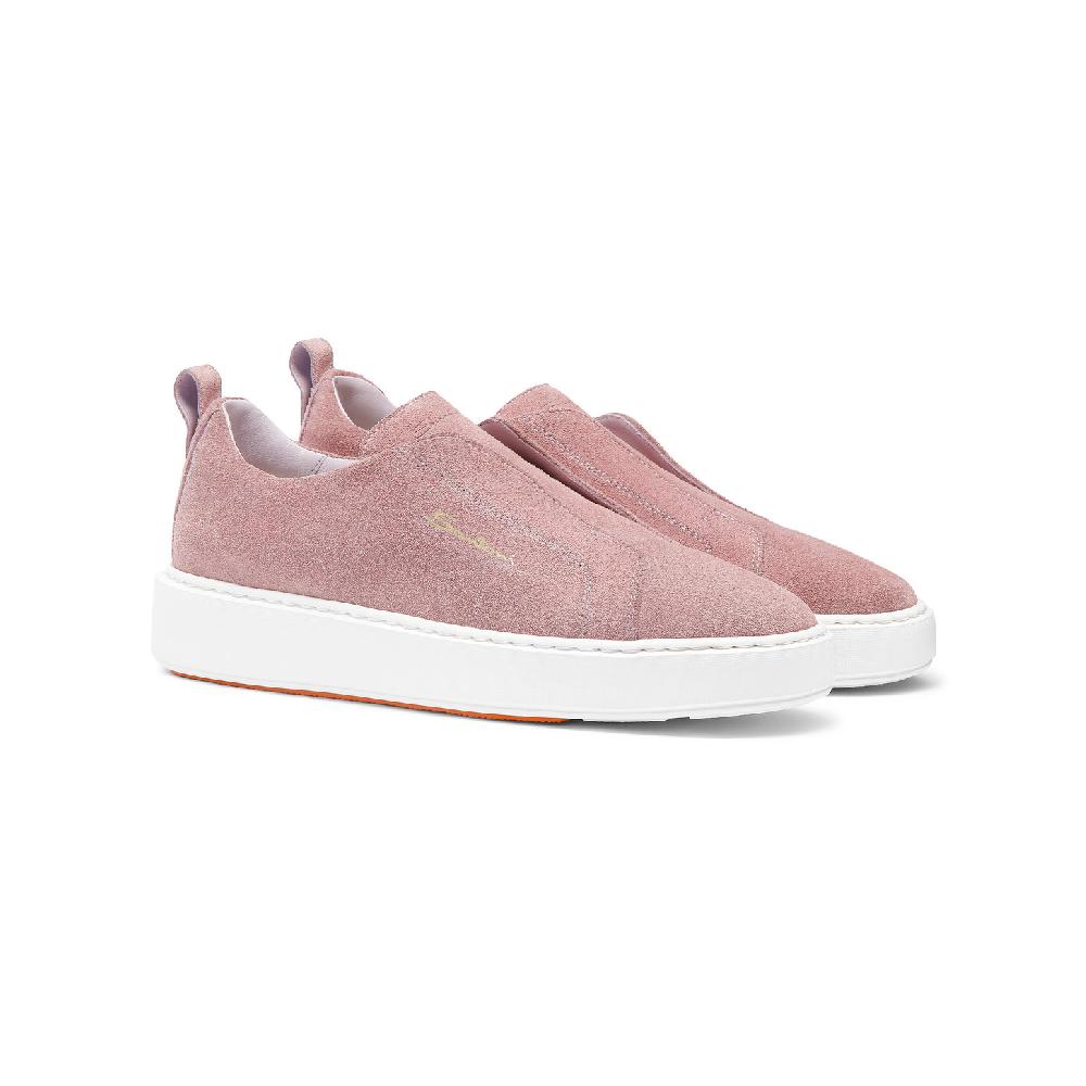 Santoni Sneaker slip-on da donna in suede rosa Vendita Economica