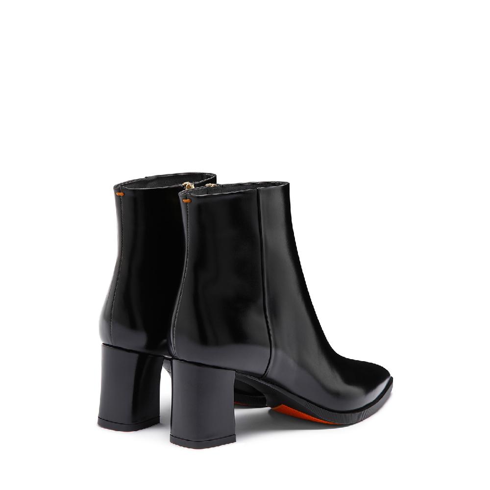 Santoni Stivaletto tacco medio da donna in pelle nera Prezzo Ridotto