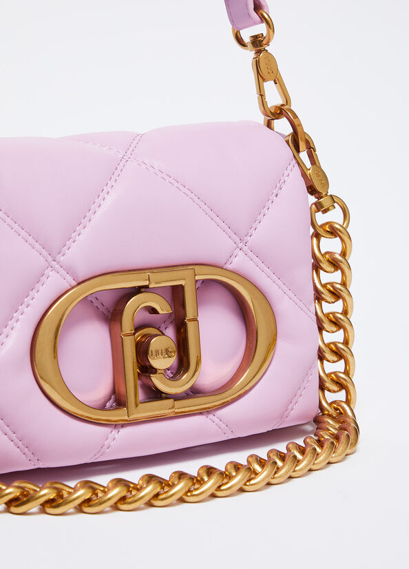 Spatarella Borse donna a tracolla LaPuffy matelassé in similpelle rosa Vendita Economica