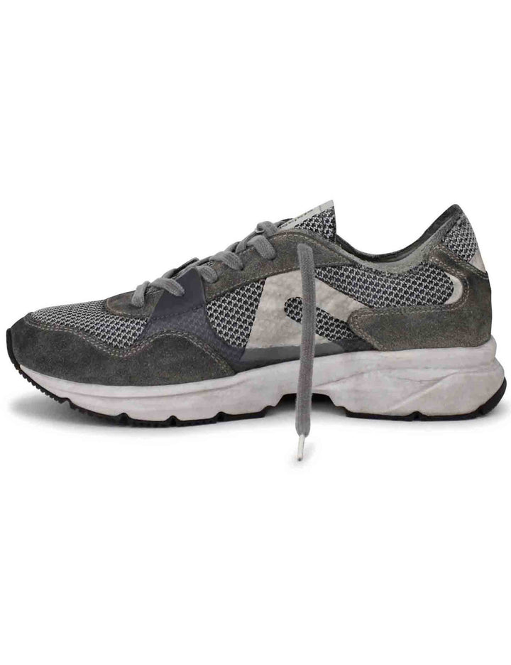 Spatarella Sneakers uomo in tessuto tecnico grigio con camoscio in tinta e suola vibram Acquista Ora